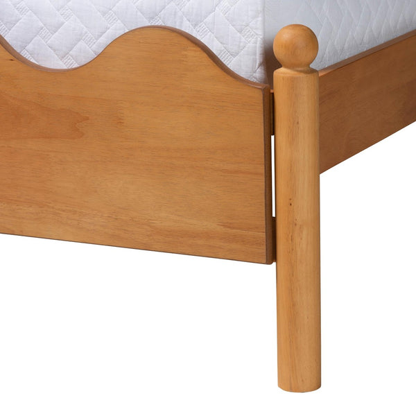 Baxton Studio Baxton Studio Malaya Modern Queen Platform Bed - Elegant Scalloped Design in Rich Oak Brown Finish MG0239-NT Oak-Queen