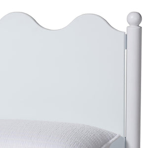 Baxton Studio Baxton Studio Malaya Full Platform Bed - Modern White Wood Design with Scalloped Edges & Comfort MG0239-White-Full