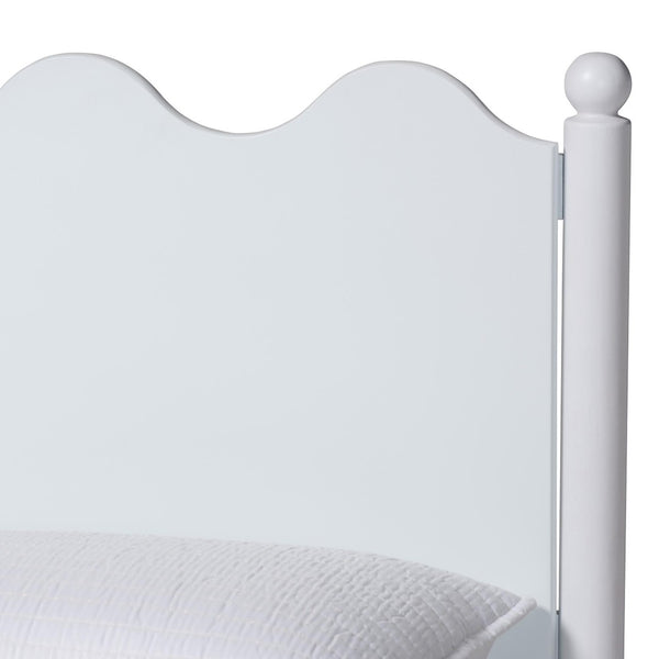 Baxton Studio Baxton Studio Malaya Full Platform Bed - Modern White Wood Design with Scalloped Edges & Comfort MG0239-White-Full