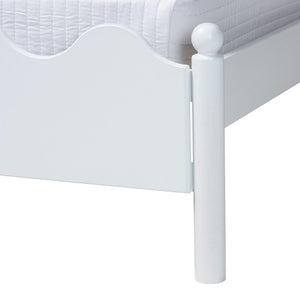 Baxton Studio Baxton Studio Malaya Full Platform Bed - Modern White Wood Design with Scalloped Edges & Comfort MG0239-White-Full