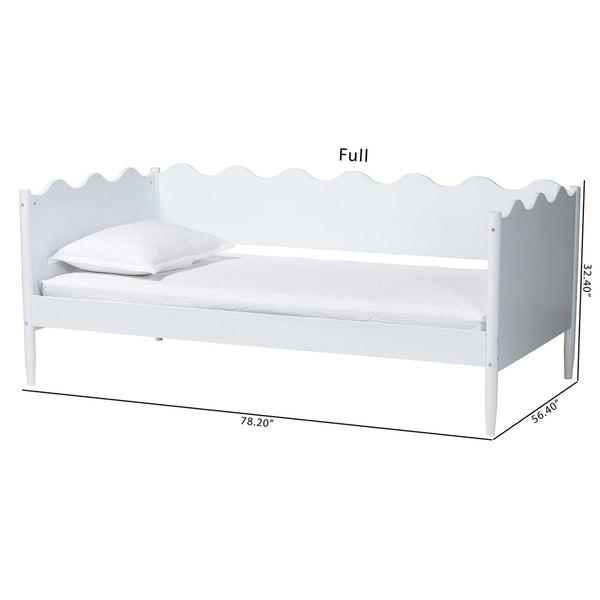 Baxton Studio Baxton Studio Malaya Modern Twin Daybed - Stylish Scalloped Edges, Durable Design for Any Space MG0239-1-White-Daybed-Twin