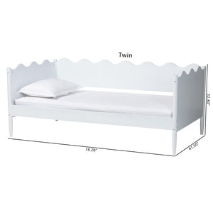 Baxton Studio Baxton Studio Malaya Modern Twin Daybed - Stylish Scalloped Edges, Durable Design for Any Space MG0239-1-White-Daybed-Twin