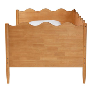 Baxton Studio Baxton Studio Malaya Modern Oak Daybed with Scalloped Edges, Slatted Support & Elegant Design Full MG0239-1-NT Oak-Daybed-Full