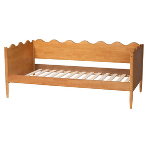 Baxton Studio Baxton Studio Malaya Modern Oak Daybed with Scalloped Edges, Slatted Support & Elegant Design Full MG0239-1-NT Oak-Daybed-Full