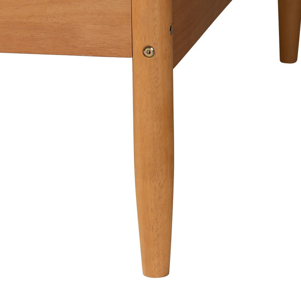 Baxton Studio Baxton Studio Malaya Modern Oak Daybed with Scalloped Edges, Slatted Support & Elegant Design Full MG0239-1-NT Oak-Daybed-Full