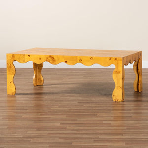 Baxton Studio bali Huxley Modern Natural Burl Wood Coffee Table - Unique Handcrafted Mappa Design for Your Living Room KL-1597-Natural Burl Op1-Randy-CT-BOXED