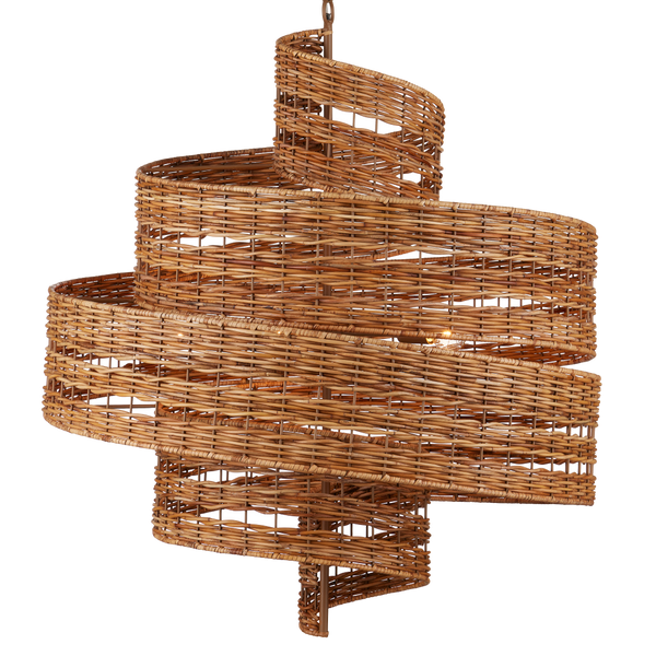 Saisei Chandelier: A Stunning Rattan and Wrought Iron Design Inspired by Cosmic Regeneration Artistry