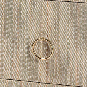 Baxton Studio Bali & Pari Quinn Bohemian Woven Natural Grasscloth 3-drawer Nightstand Natural,Gold Mendong Grasscloth (Outer Layer),Mdf Quinn-natural Woven Grasscloth-3dr-ns