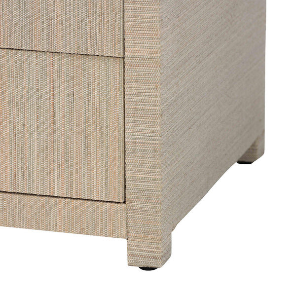Baxton Studio Bali & Pari Quinn Bohemian Woven Natural Grasscloth 3-drawer Nightstand Natural,Gold Mendong Grasscloth (Outer Layer),Mdf Quinn-natural Woven Grasscloth-3dr-ns