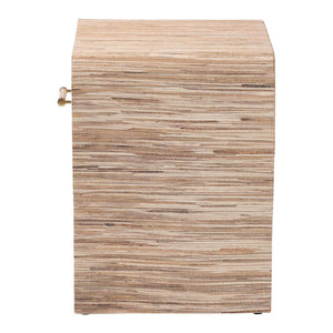 Baxton Studio bali Callan Bohemian Nightstand – Handwoven Natural Grasscloth, 1 Drawer & Open Shelf Storage Solution Candy-Natural Woven Grasscloth-NS