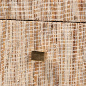 Baxton Studio bali Bali Julia Bohemian Nightstand - Handcrafted Natural Grasscloth with 1 Drawer & Open Shelf Storage Julia-Natural Woven Grasscloth-NS