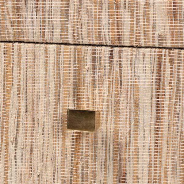 Baxton Studio bali Bali Julia Bohemian Nightstand - Handcrafted Natural Grasscloth with 1 Drawer & Open Shelf Storage Julia-Natural Woven Grasscloth-NS