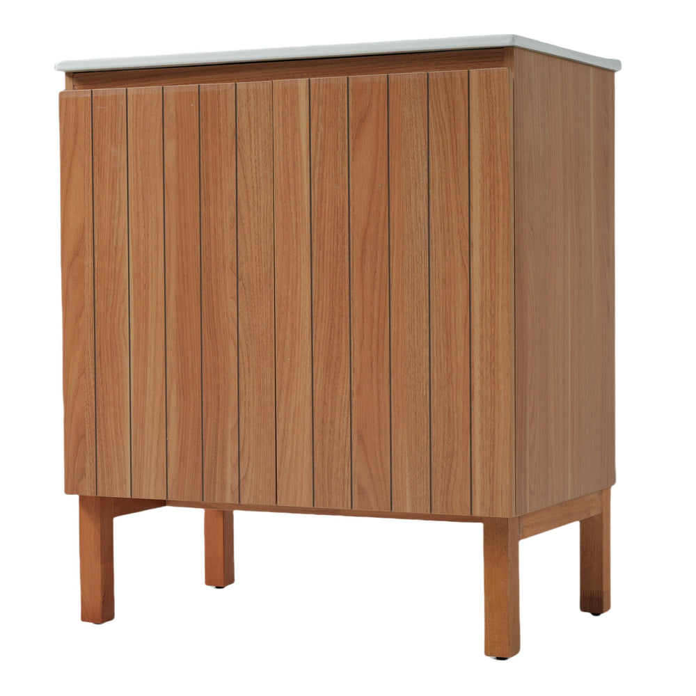 English Elm Christopher Knight Home® - 30" Modern Bathroom Vanity with Ceramic Sink, Natural Wood Grain, 45° Handle, Soft-Close, Ample Storage N817P245325N