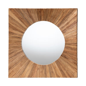 Baxton Studio bali Mosa Bohemian Pealed Grasscloth Accent Mirror - Handcrafted Rustic Charm for Any Space Mosa-Pealed Waterhyachinth-Mosaic-Mirror