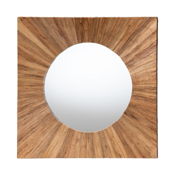 Baxton Studio bali Mosa Bohemian Pealed Grasscloth Accent Mirror - Handcrafted Rustic Charm for Any Space Mosa-Pealed Waterhyachinth-Mosaic-Mirror