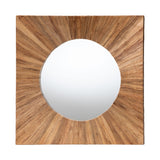 bali Mosa Bohemian Accent Mirror - Natural Grasscloth Design, Rustic Charm for Any Space