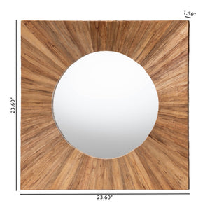 Baxton Studio bali Mosa Bohemian Pealed Grasscloth Accent Mirror - Handcrafted Rustic Charm for Any Space Mosa-Pealed Waterhyachinth-Mosaic-Mirror