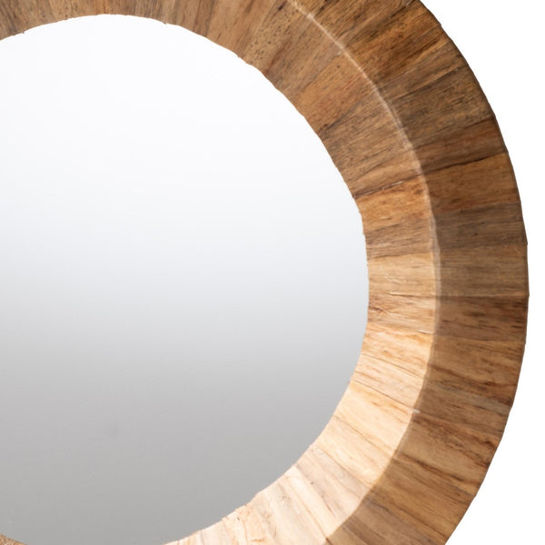 Baxton Studio bali Bali Bohemian Grasscloth Accent Mirror - Handcrafted Natural Decor for Stylish Living Spaces Waterhyacinth-Round Conic-Mirror