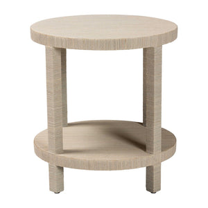 Baxton Studio bali Rocco Bohemian Grasscloth End Table - Handcrafted Round Accent for Living Rooms & Entryways Rocco-Natural Woven Grasscloth-ET