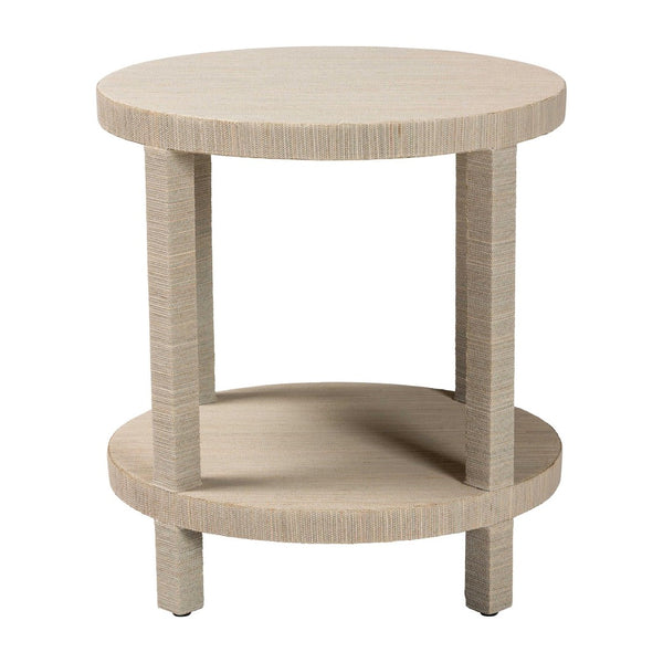 Baxton Studio bali Rocco Bohemian Grasscloth End Table - Handcrafted Round Accent for Living Rooms & Entryways Rocco-Natural Woven Grasscloth-ET