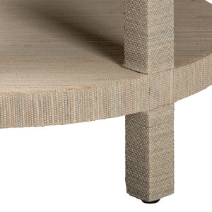 Baxton Studio bali Rocco Bohemian Grasscloth End Table - Handcrafted Round Accent for Living Rooms & Entryways Rocco-Natural Woven Grasscloth-ET