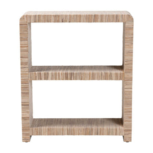 Baxton Studio bali Lucy Bohemian Woven Grasscloth Bookshelf – Earthy Open Shelves for Modern Tropical Décor Lucy-Natural Woven Grasscloth-Bookshelf