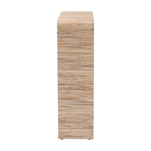 Baxton Studio bali Lucy Bohemian Woven Grasscloth Bookshelf – Earthy Open Shelves for Modern Tropical Décor Lucy-Natural Woven Grasscloth-Bookshelf