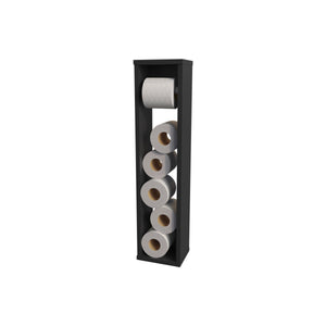 English Elm Supai Compact Vertical Toilet Paper Stand in Melamine for Small Bathrooms — Slim Freestanding Storage Black 29.1 L x 7.1 W x 3.1 H B128P237159