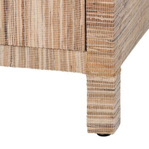 Baxton Studio bali Paine Bohemian Woven Grasscloth Nightstand with 2 Drawers & Open Shelf for Cozy Bedrooms Paine-Natural Woven Grasscloth-NS