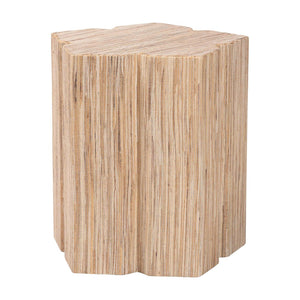 Baxton Studio bali Bali Janeth Bohemian Woven Grasscloth End Table – Handcrafted Accent Piece for Stylish Living Spaces Natural Woven Grasscloth-Polygon-ET