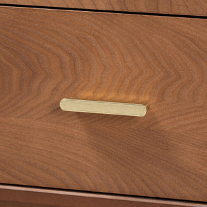 Baxton Studio Baxton Studio Mid-Century 2-Drawer Nightstand in Ash Walnut for Stylish Bedroom Storage Solutions MG9010-Ash Walnut/Gold-2DW-NS