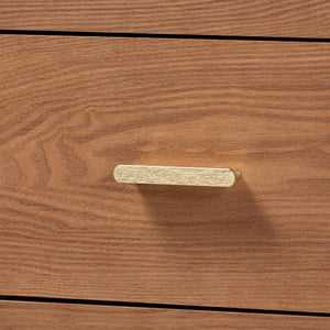 Baxton Studio Baxton Studio Mandolin 6-Drawer Dresser - Mid-Century Ash Walnut Wood Design for Stylish Storage MG9010-Ash Walnut/Gold-6DW-Dresser