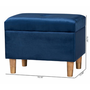 Baxton Studio Baxton Studio Elias Modern Navy Blue Velvet Storage Ottoman with Lift-Top Design & Chic Elegance JY20A250-Navy Velvet-Otto