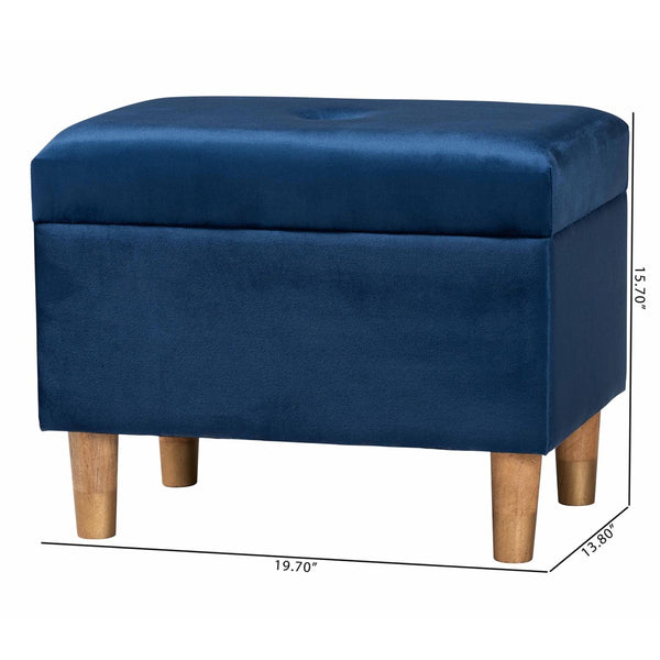 Baxton Studio Baxton Studio Elias Modern Navy Blue Velvet Storage Ottoman with Lift-Top Design & Chic Elegance JY20A250-Navy Velvet-Otto