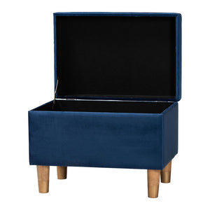 Baxton Studio Baxton Studio Elias Modern Navy Blue Velvet Storage Ottoman with Lift-Top Design & Chic Elegance JY20A250-Navy Velvet-Otto