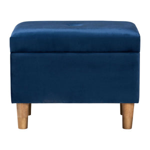 Baxton Studio Baxton Studio Elias Modern Navy Blue Velvet Storage Ottoman with Lift-Top Design & Chic Elegance JY20A250-Navy Velvet-Otto