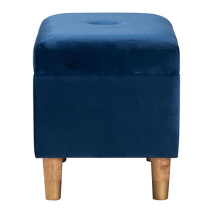 Baxton Studio Baxton Studio Elias Modern Navy Blue Velvet Storage Ottoman with Lift-Top Design & Chic Elegance JY20A250-Navy Velvet-Otto