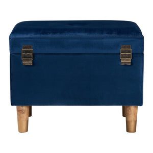 Baxton Studio Baxton Studio Elias Modern Navy Blue Velvet Storage Ottoman with Lift-Top Design & Chic Elegance JY20A250-Navy Velvet-Otto