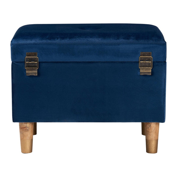 Baxton Studio Baxton Studio Elias Modern Navy Blue Velvet Storage Ottoman with Lift-Top Design & Chic Elegance JY20A250-Navy Velvet-Otto