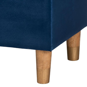 Baxton Studio Baxton Studio Elias Modern Navy Blue Velvet Storage Ottoman with Lift-Top Design & Chic Elegance JY20A250-Navy Velvet-Otto