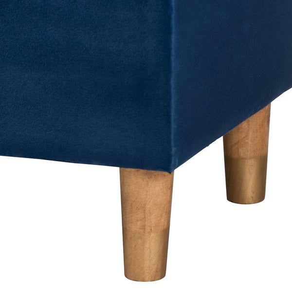 Baxton Studio Baxton Studio Elias Modern Navy Blue Velvet Storage Ottoman with Lift-Top Design & Chic Elegance JY20A250-Navy Velvet-Otto
