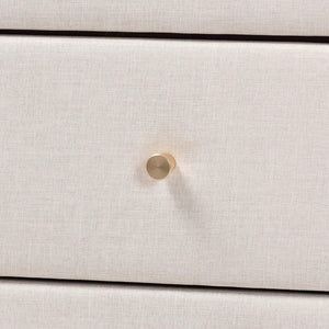 Baxton Studio Baxton Studio Mid-Century 4-Drawer Chest in Beige Fabric & Wenge Brown Wood for Stylish Storage Solutions MG9009-Beige/Wenge-4DW-Chest