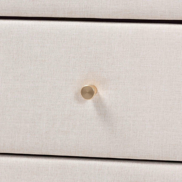 Baxton Studio Baxton Studio Mid-Century 4-Drawer Chest in Beige Fabric & Wenge Brown Wood for Stylish Storage Solutions MG9009-Beige/Wenge-4DW-Chest