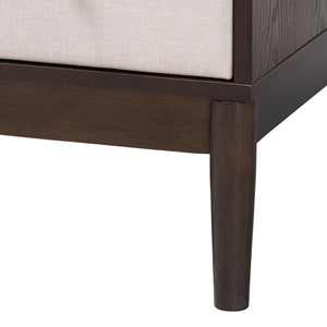 Baxton Studio Baxton Studio Mid-Century 4-Drawer Chest in Beige Fabric & Wenge Brown Wood for Stylish Storage Solutions MG9009-Beige/Wenge-4DW-Chest