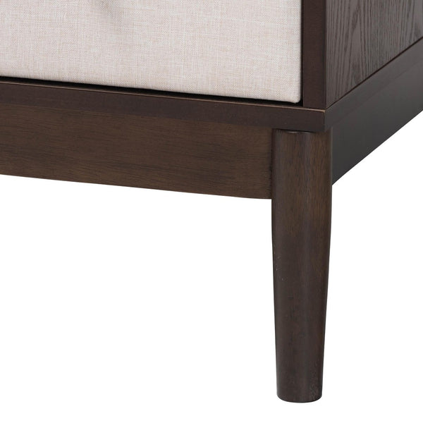 Baxton Studio Baxton Studio Mid-Century 4-Drawer Chest in Beige Fabric & Wenge Brown Wood for Stylish Storage Solutions MG9009-Beige/Wenge-4DW-Chest