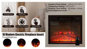 English Elm TV 58" Electric Fireplace TV Stand with 3D Realistic Flame, LED Lights, USB & AC Power Strip, Modern Media Console White W2275P149866