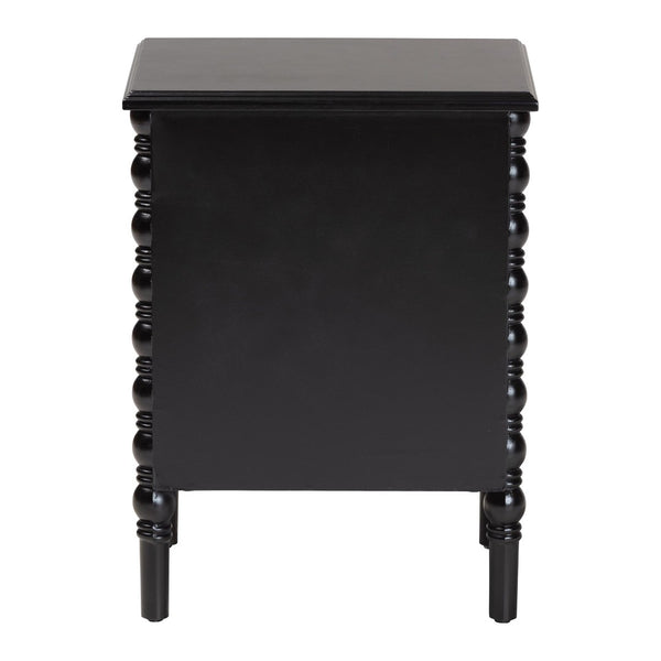 Baxton Studio Baxton Studio Malinda Classic Black Wood End Table with Elegant Spindle Legs and Ample Storage 2-drawer JY24A172-Black/Wooden-End Table