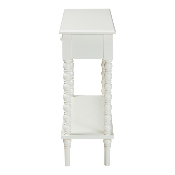 Baxton Studio Baxton Studio Malinda Elegant White Wood Console Table with Spindle Legs for Stylish Storage Solutions JY24A178-Off White/Wooden-Console Table