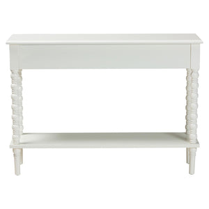 Baxton Studio Baxton Studio Malinda Elegant White Wood Console Table with Spindle Legs for Stylish Storage Solutions JY24A178-Off White/Wooden-Console Table