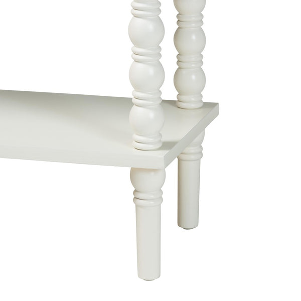 Baxton Studio Baxton Studio Malinda Elegant White Wood Console Table with Spindle Legs for Stylish Storage Solutions JY24A178-Off White/Wooden-Console Table